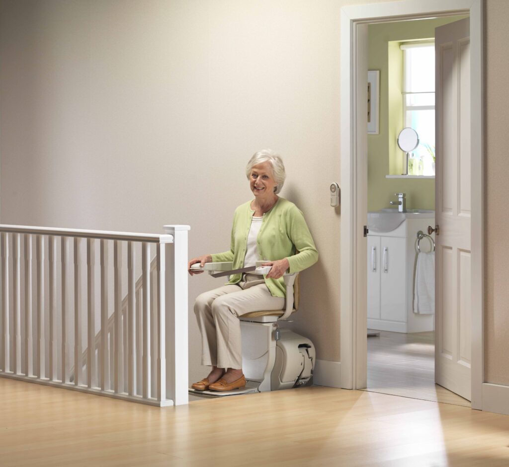 Straight Stair Lift at Top Landing