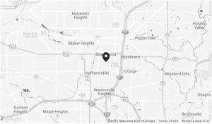 Map showing Arrow Lift's Cleveland showroom location.