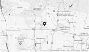 Map showing Arrow Lift's Columbus showroom location.