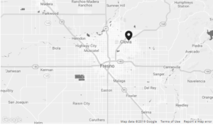Map showing Arrow Lift's Fresno showroom location.