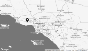 Map showing Arrow Lift's Los Angeles showroom location.