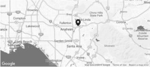 Map showing Arrow Lift's Anaheim showroom location.