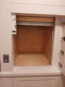 Dumbwaiter with the door open