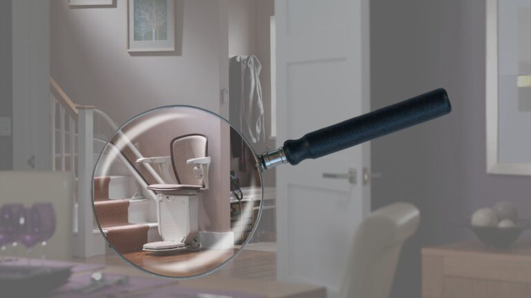 Magnifying Glass examining a stair lift