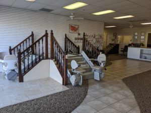 Stair lift models available to test rides at our showroom