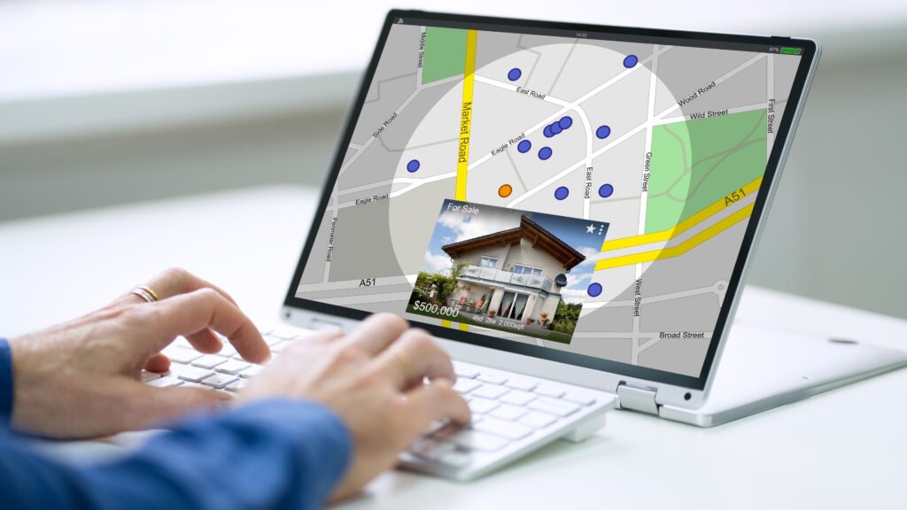 image of person using a map to house shop by location