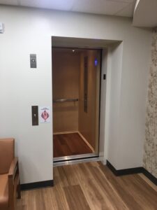 This limited use/limited application elevator, or LULA lift, fits seamlessly into a commercial space to provide mobility assistance between floors.