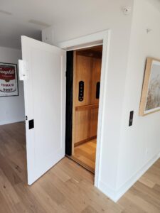 Home Elevator with custom wooden panels
