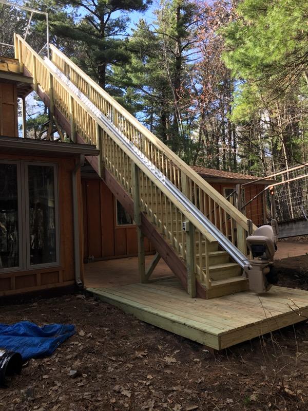 Exterior Stair lift to 2nd story Deck