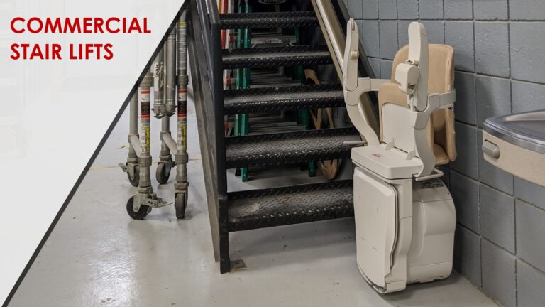Stair lift installed in an industrial location