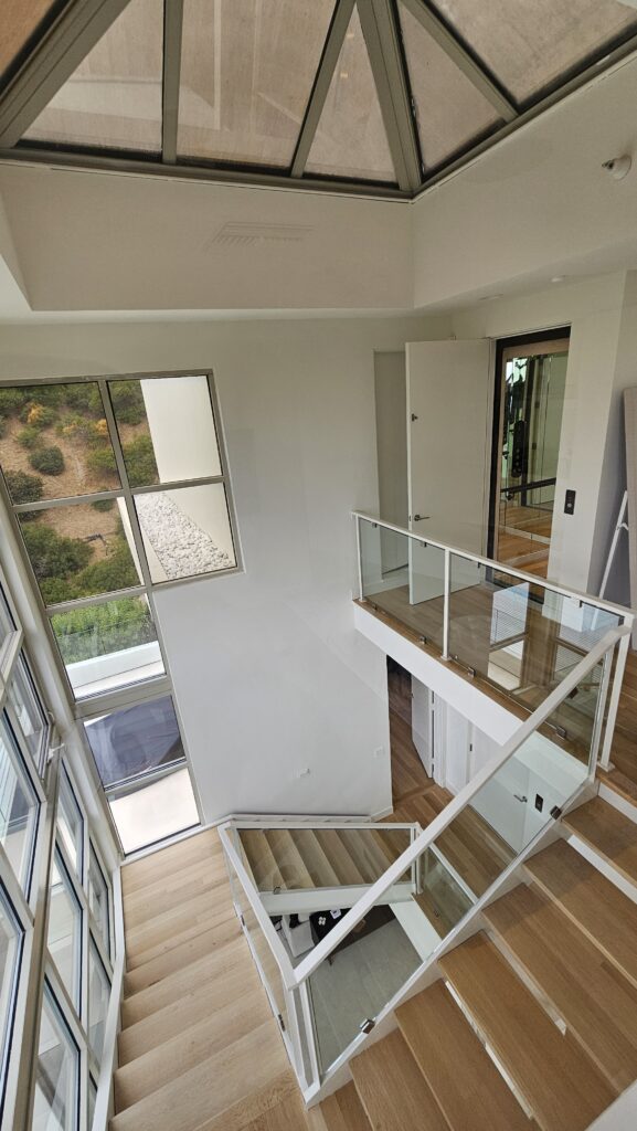 residential elevator with mirror panels in a LA Home
