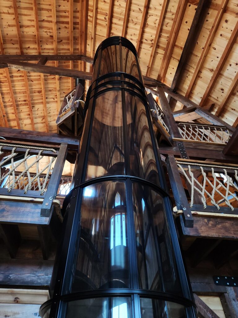 Vacuum home elevator in a converted barn