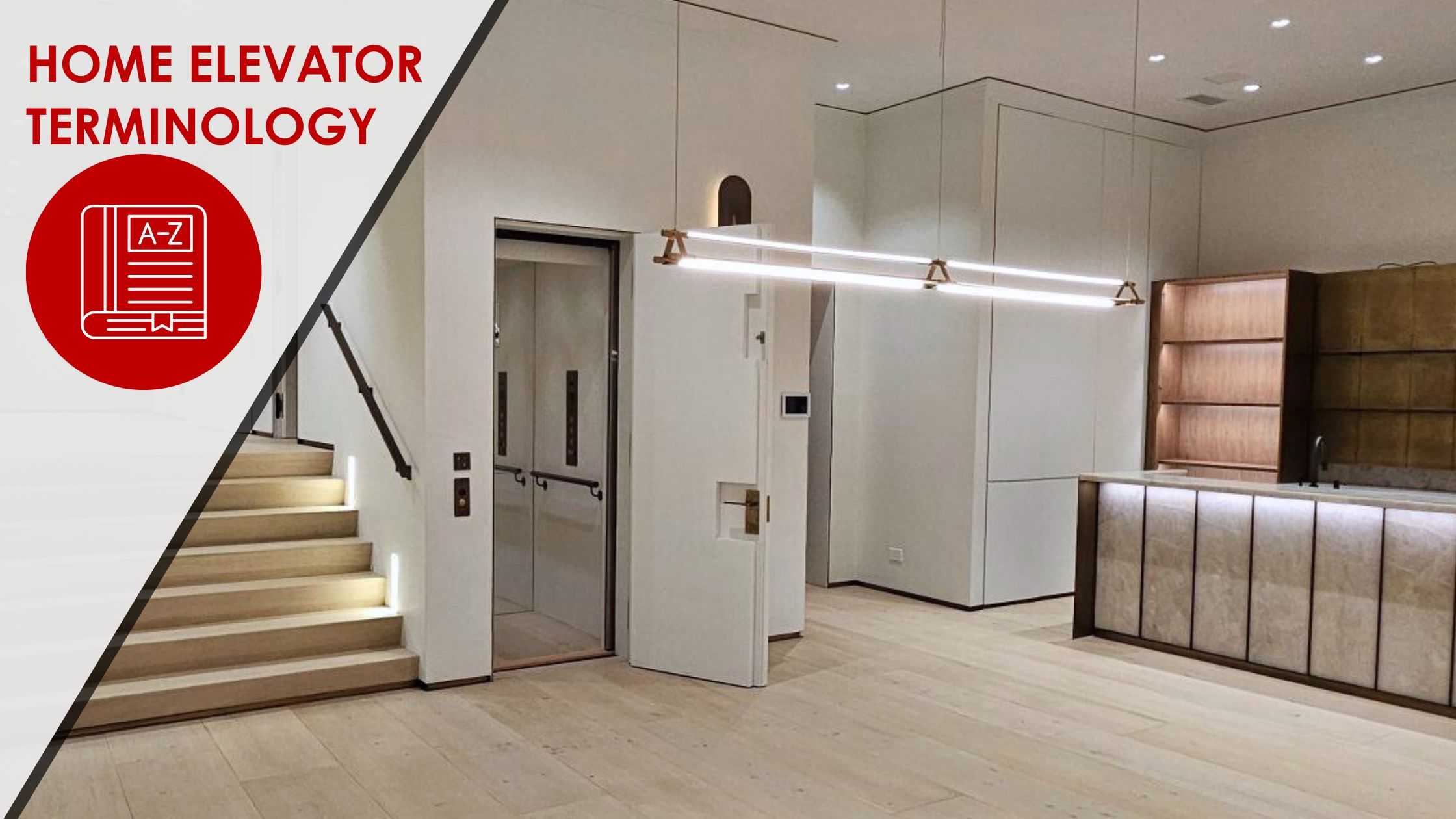 Home elevator with mirror back panel in a modern wine cellar